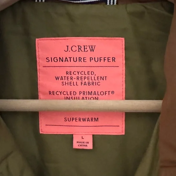 J. Crew Quilted Excursion Vest Large Camel Brown Puff Classic Preppy Equestrian - Picture 12 of 12